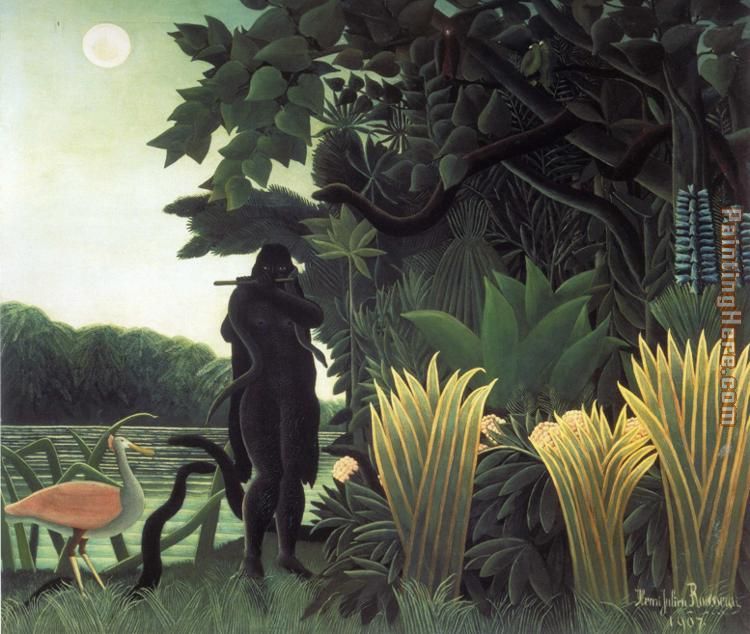 The Snake Charmer painting - Henri Rousseau The Snake Charmer art painting